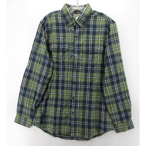LL Bean Shirt Medium Flannel Plaid Button Down Slightly Fitted NEW